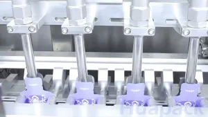 ماكينة تعبئة أكياس ستاند اب رول ستوك بمحرك سيرفو ذات أربع فوهات