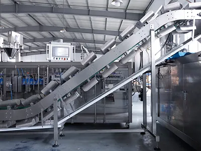 نظام مسك الأكياس، قادوس المنتج، نظام ناقل، وحدة تعبئة