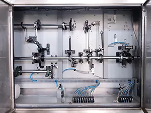 ماكينة تعبئة الأكياس الجاهزة مع وحدة تغذية أكياس آلية، ذات فوهة تعبئة واحدة