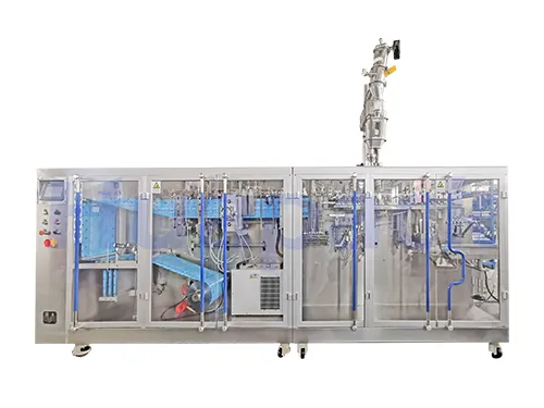 ماكينة تعبئة أكياس مسطحة HFFS ذات فوهتين