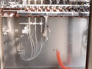 ماكينة تعبئة أكياس مسطحة HFFS ذات فوهتين