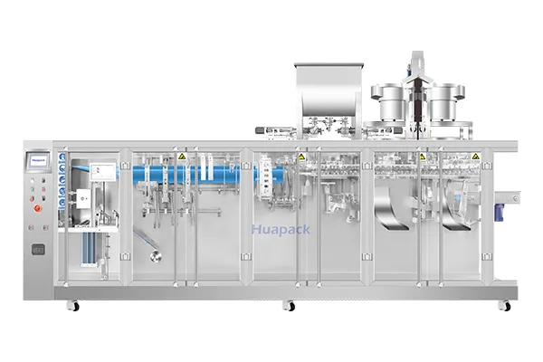 ماكينة تعبئة أكياس الفوهات HFFS ذات فوهتين للتعبئة 
