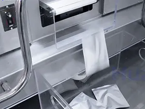 ماكينة تعبئة أكياس سحاب رول ستوك بمحرك سيرفو ذات فوهتين